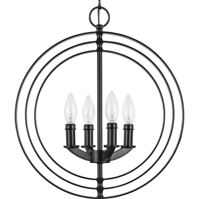 Progress Lighting P3827-31 Four Light Pendant, Black