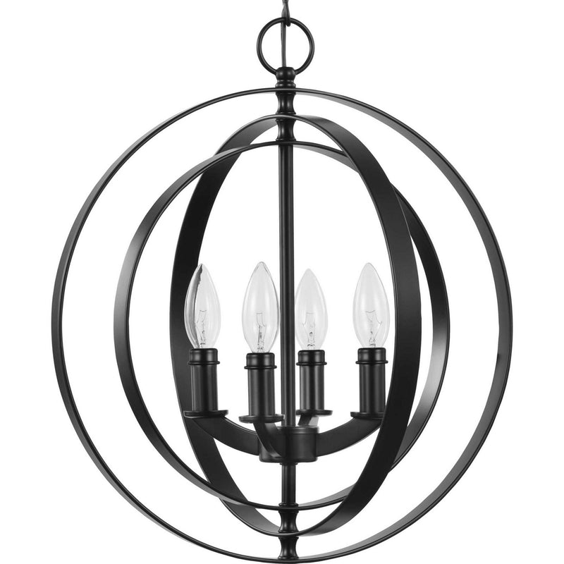 Progress Lighting P3827-31 Four Light Pendant, Black