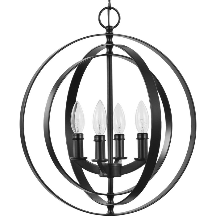 Progress Lighting P3827-31 Four Light Pendant, Black