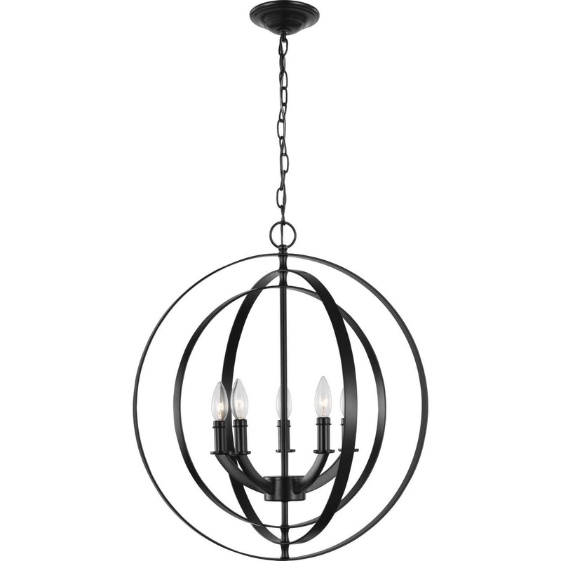 Progress Lighting P3841-31 Five Light Pendant, Black