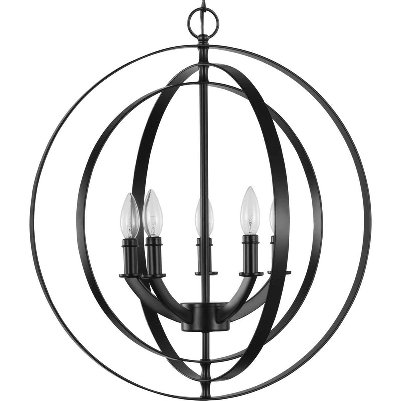 Progress Lighting P3841-31 Five Light Pendant, Black