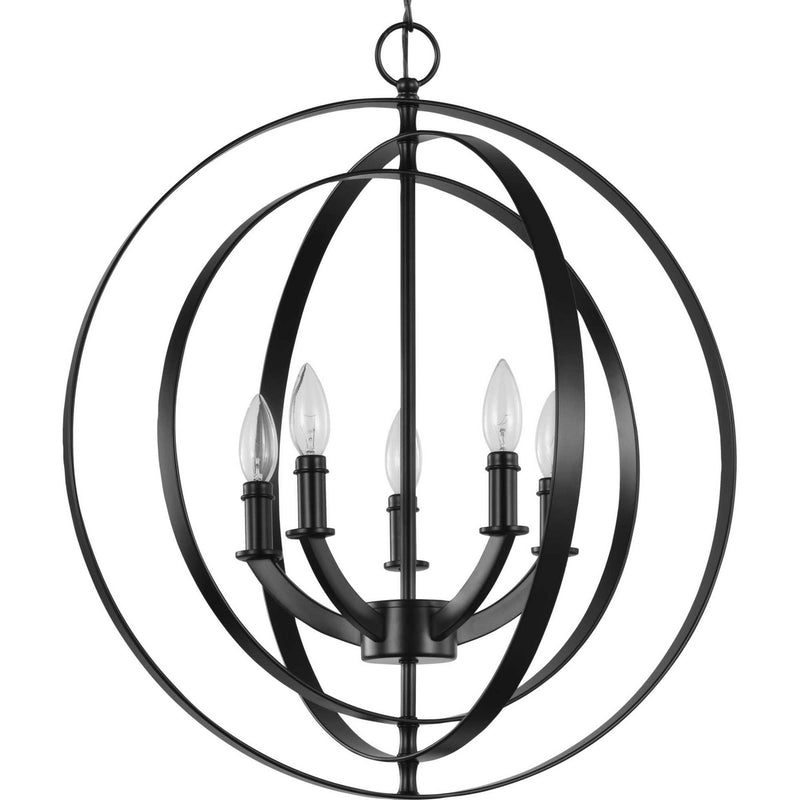 Progress Lighting P3841-31 Five Light Pendant, Black