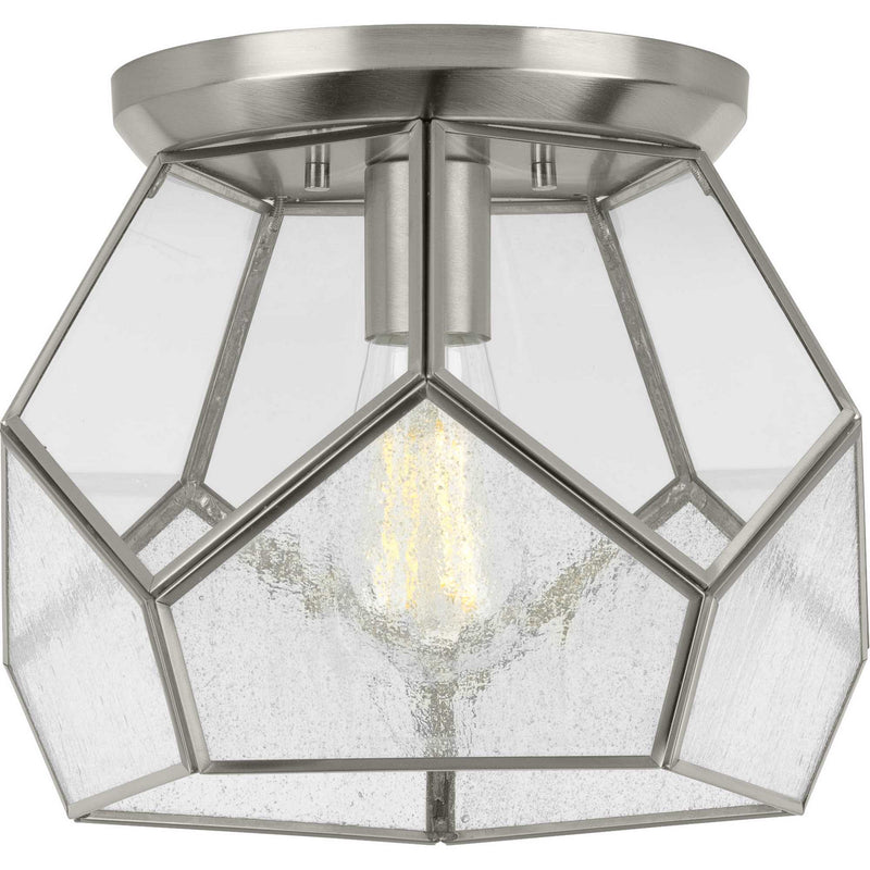 Progress Lighting P3868-09 One Light Flush Mount, Brushed Nickel