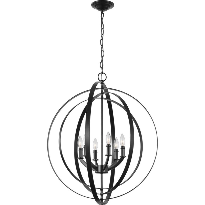 Progress Lighting P3889-31 Six Light Pendant, Black