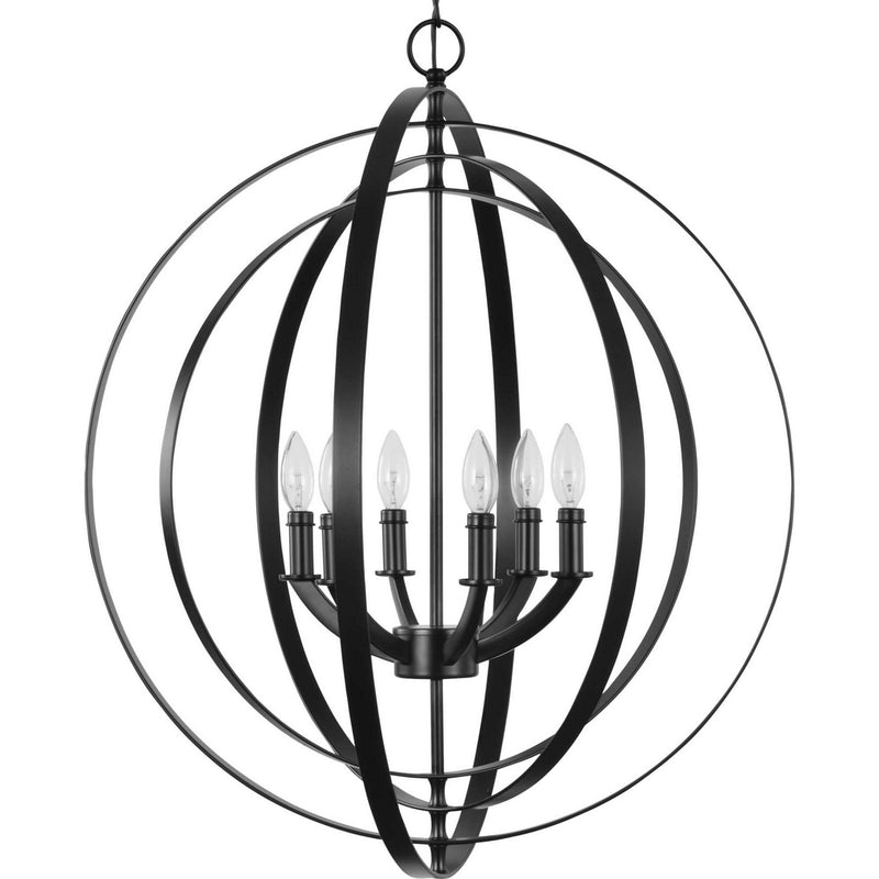 Progress Lighting P3889-31 Six Light Pendant, Black