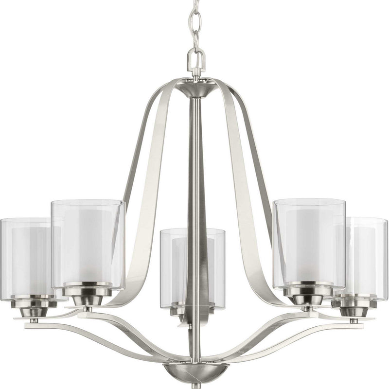 Progress Lighting P400095-009 Five Light Chandelier, Brushed Nickel