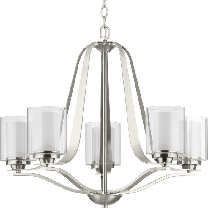 Progress Lighting P400095-009 Five Light Chandelier, Brushed Nickel