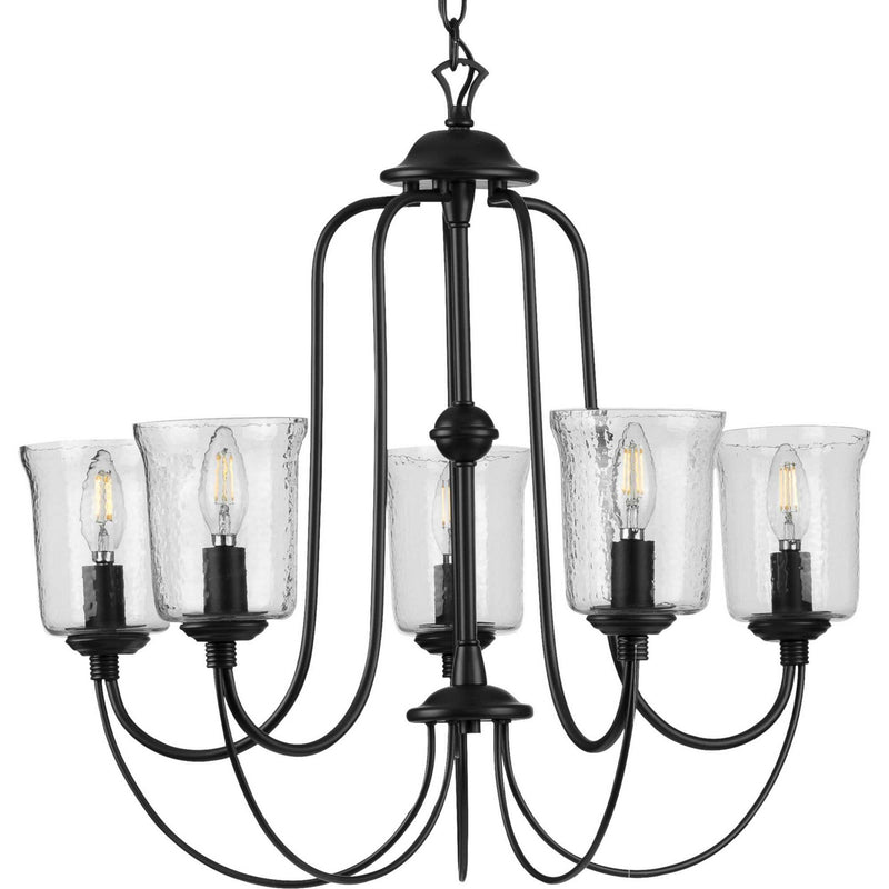 Progress Lighting P400194-031 Five Light Chandelier, Black