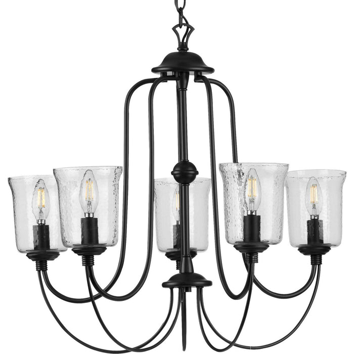 Progress Lighting P400194-031 Five Light Chandelier, Black