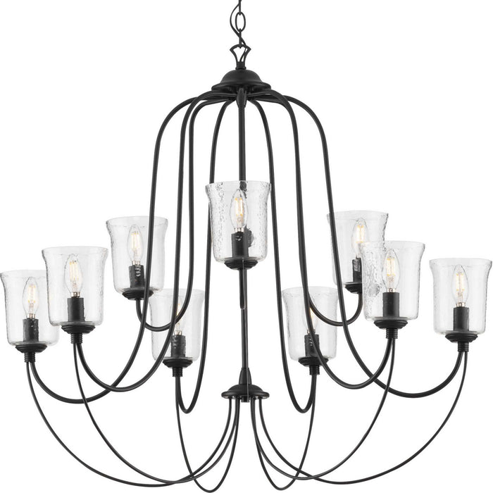Progress Lighting P400196-031 Nine Light Chandelier, Black