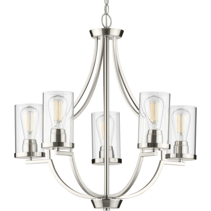 Progress Lighting P400197-009 Five Light Chandelier, Brushed Nickel