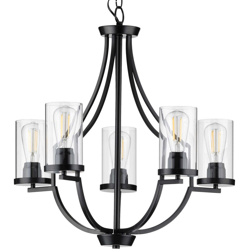 Progress Lighting P400197-031 Five Light Chandelier, Black