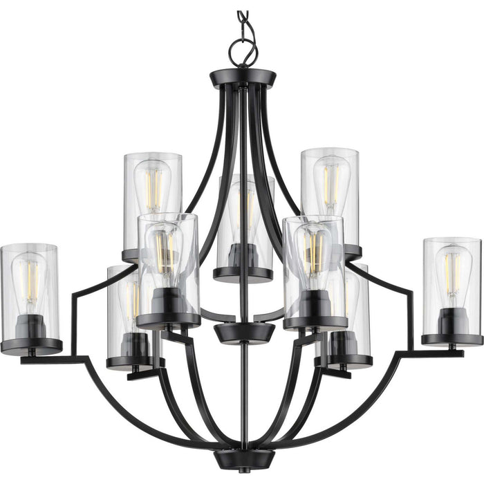 Progress Lighting P400198-031 Nine Light Chandelier, Black