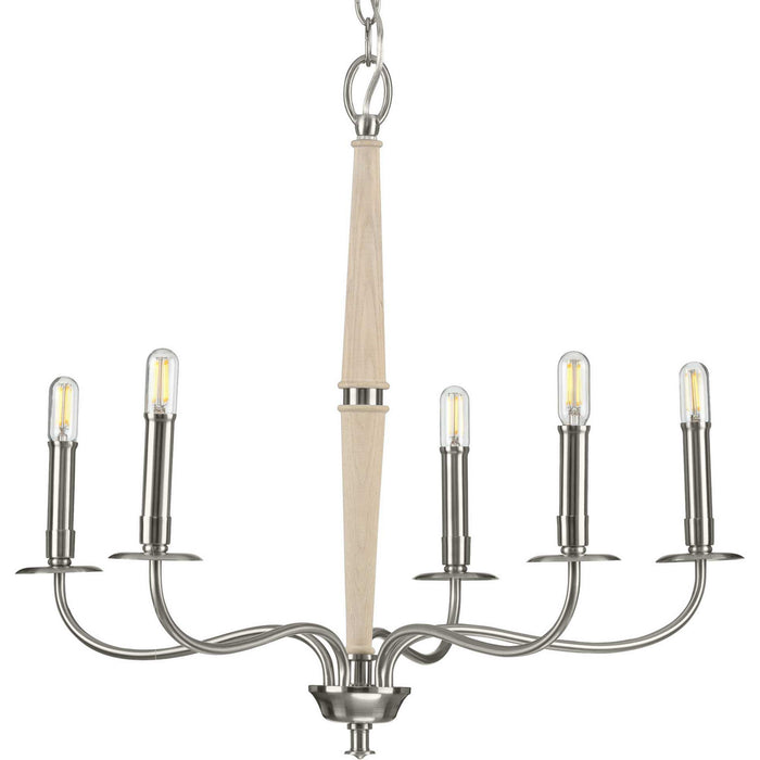 Progress Lighting P400199-009 Five Light Chandelier, Brushed Nickel