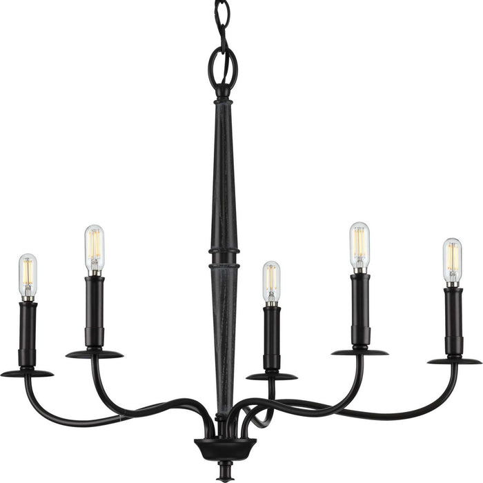 Progress Lighting P400199-031 Five Light Chandelier, Black