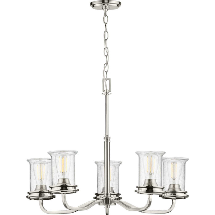 Progress Lighting P400206-009 Five Light Chandelier, Brushed Nickel