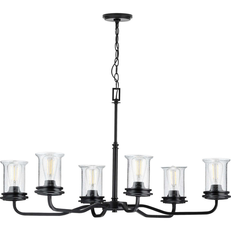 Progress Lighting P400207-031 Six Light Chandelier, Black