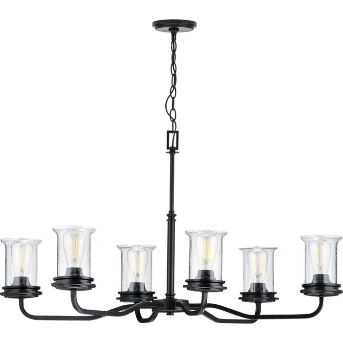 Progress Lighting P400207-031 Six Light Chandelier, Black