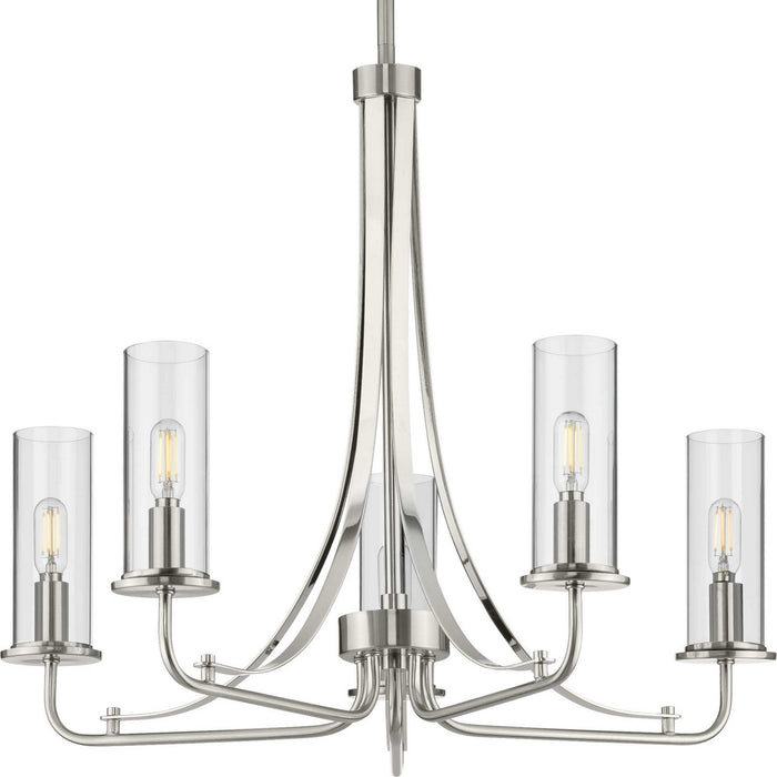 Progress Lighting P400209-009 Five Light Chandelier, Brushed Nickel