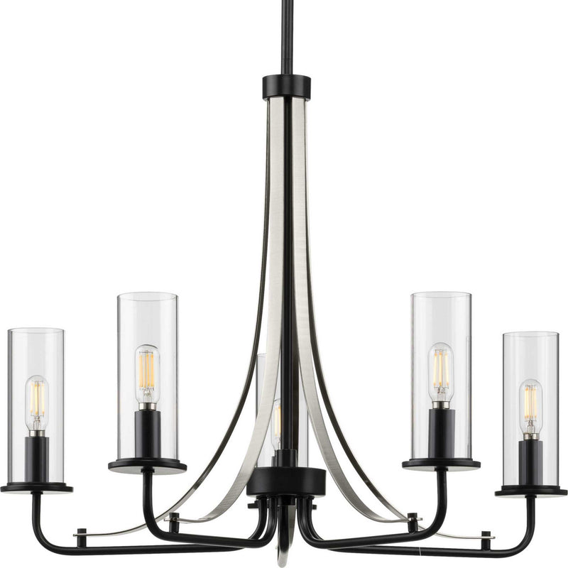 Progress Lighting P400209-031 Five Light Chandelier, Black
