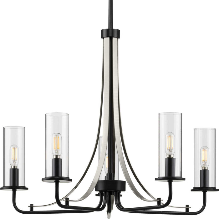 Progress Lighting P400209-031 Five Light Chandelier, Black