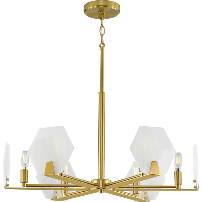 Progress Lighting P400216-109 Six Light Chandelier, Brushed Bronze