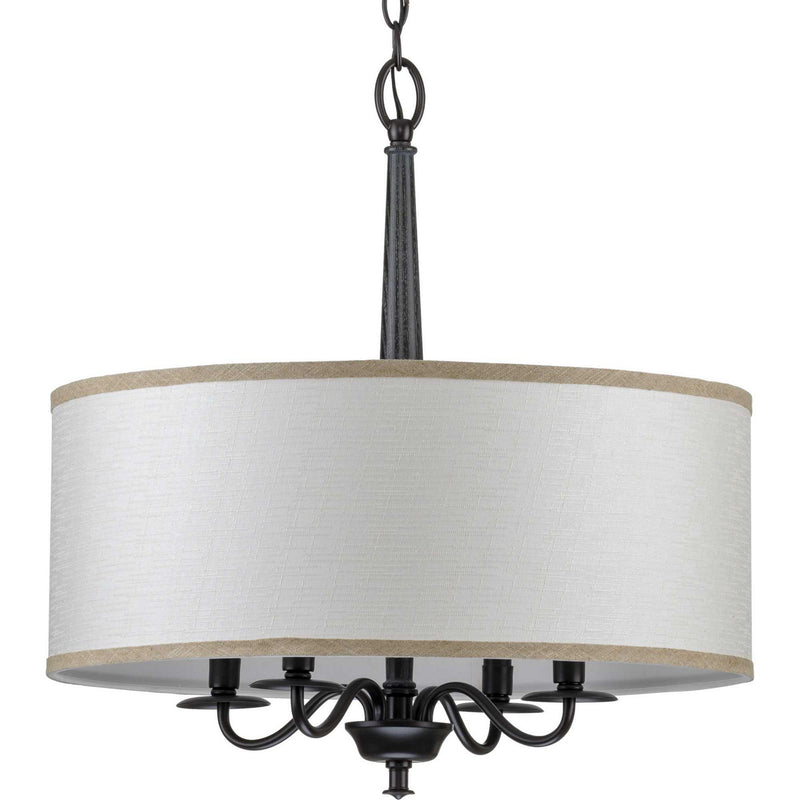 Progress Lighting P400218-031 Four Light Chandelier, Black
