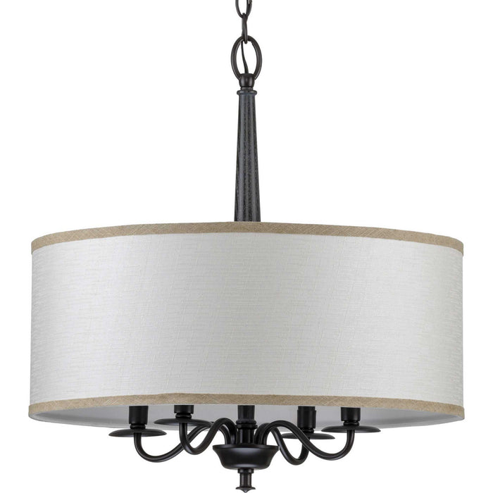 Progress Lighting P400218-031 Four Light Chandelier, Black