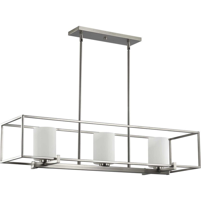 Progress Lighting P400225-009 Three Light Island Chandelier, Brushed Nickel