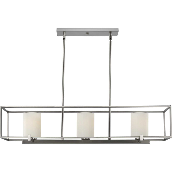 Progress Lighting P400225-009 Three Light Island Chandelier, Brushed Nickel