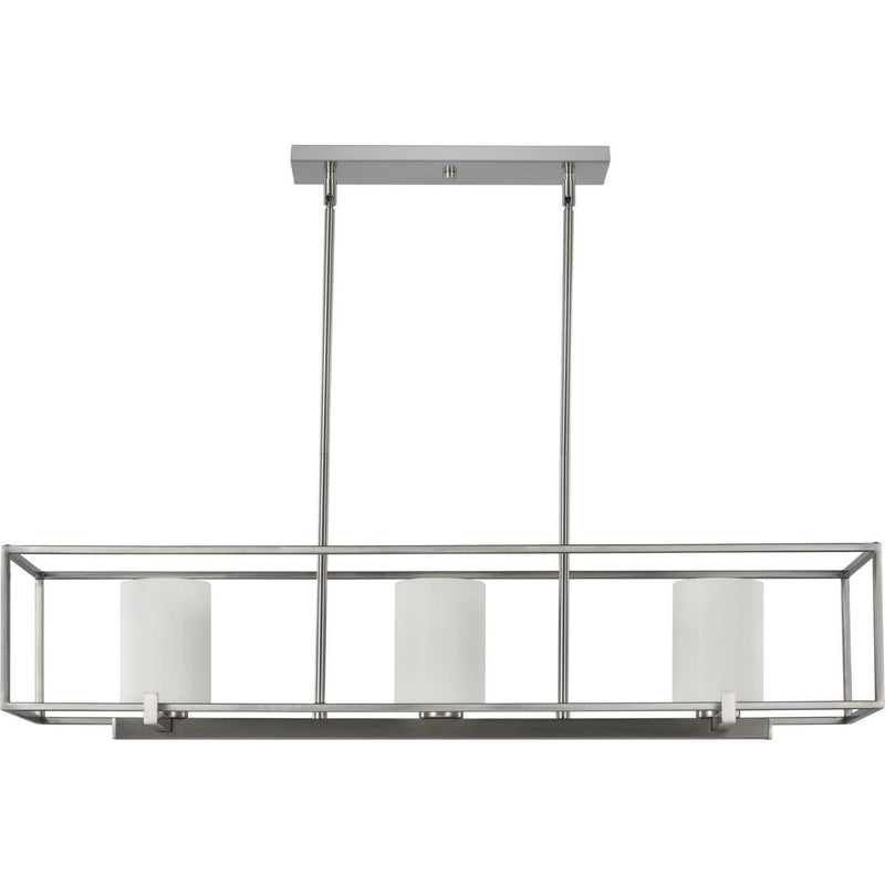 Progress Lighting P400225-009 Three Light Island Chandelier, Brushed Nickel