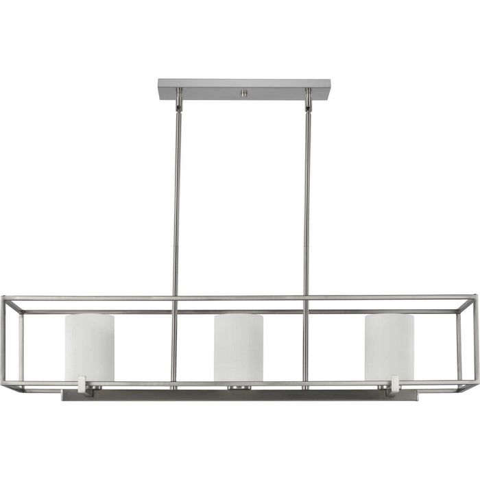 Progress Lighting P400225-009 Three Light Island Chandelier, Brushed Nickel