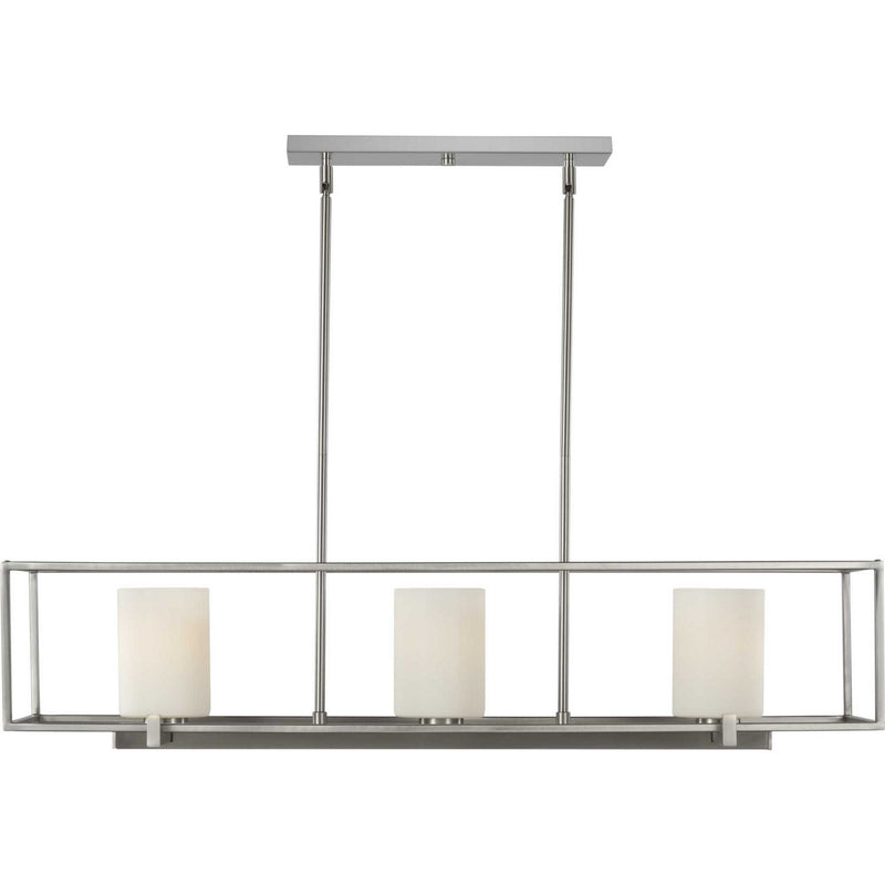 Progress Lighting P400225-009 Three Light Island Chandelier, Brushed Nickel