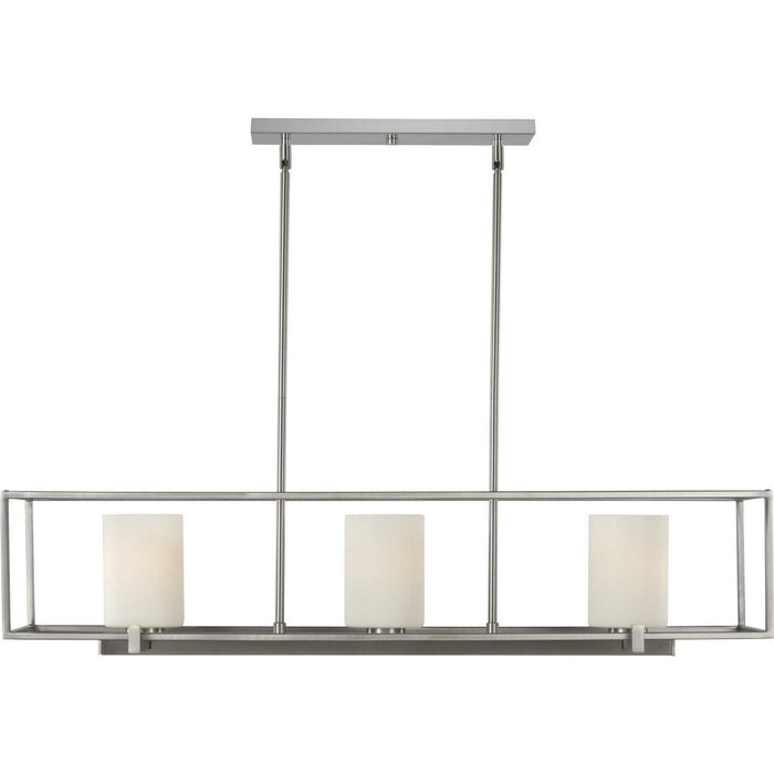 Progress Lighting P400225-009 Three Light Island Chandelier, Brushed Nickel