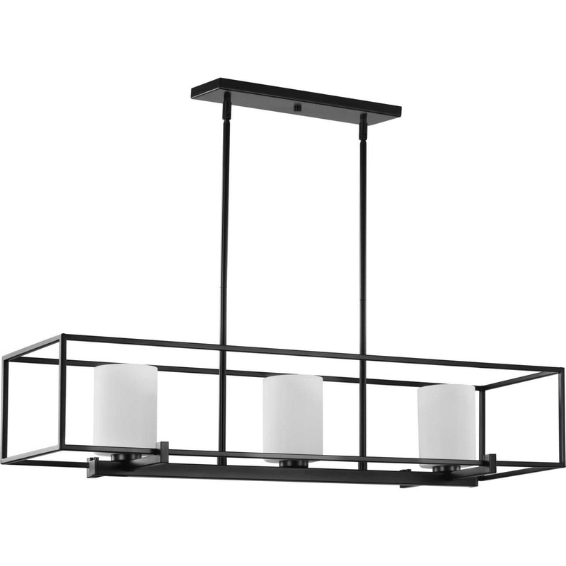 Progress Lighting P400225-031 Three Light Island Chandelier, Black