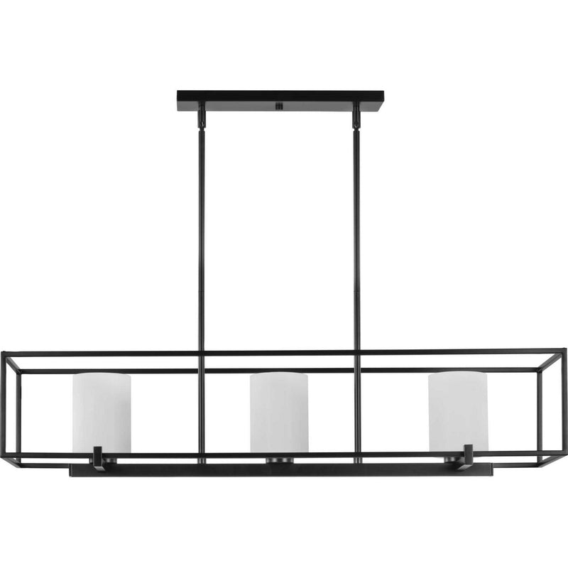 Progress Lighting P400225-031 Three Light Island Chandelier, Black