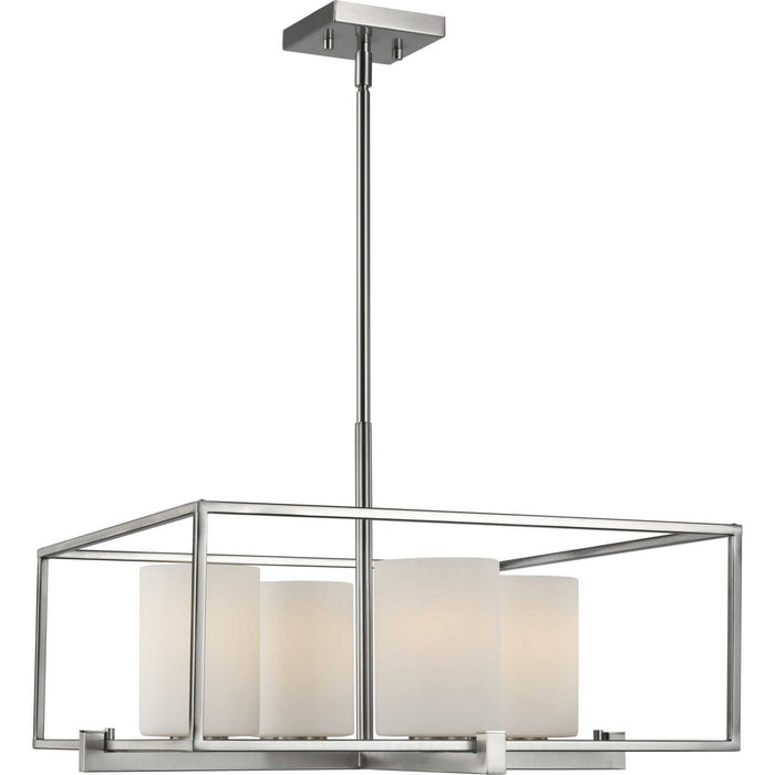 Progress Lighting P400226-009 Four Light Chandelier, Brushed Nickel