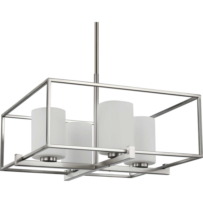 Progress Lighting P400226-009 Four Light Chandelier, Brushed Nickel