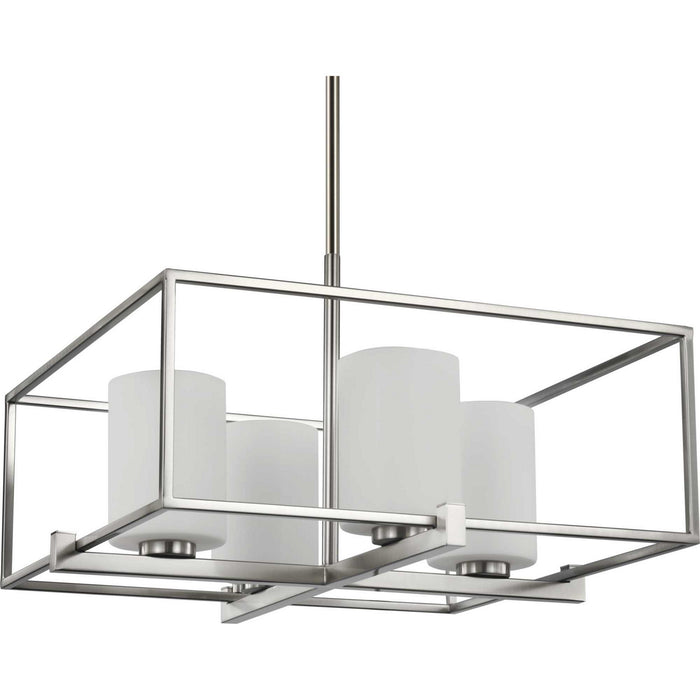 Progress Lighting P400226-009 Four Light Chandelier, Brushed Nickel