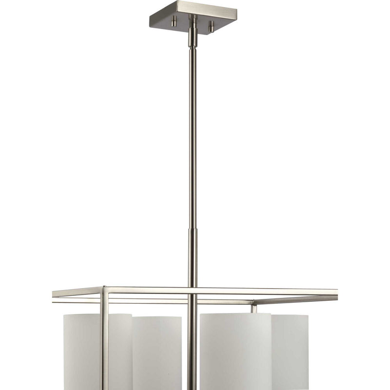 Progress Lighting P400226-009 Four Light Chandelier, Brushed Nickel