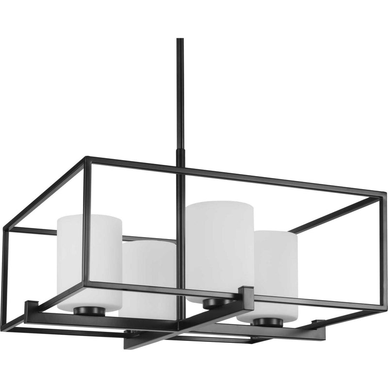Progress Lighting P400226-031 Four Light Chandelier, Black