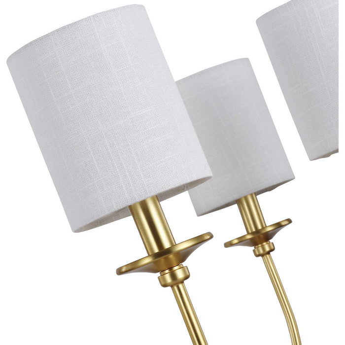 Progress Lighting P400227-012 Six Light Foyer Chandelier, Satin Brass