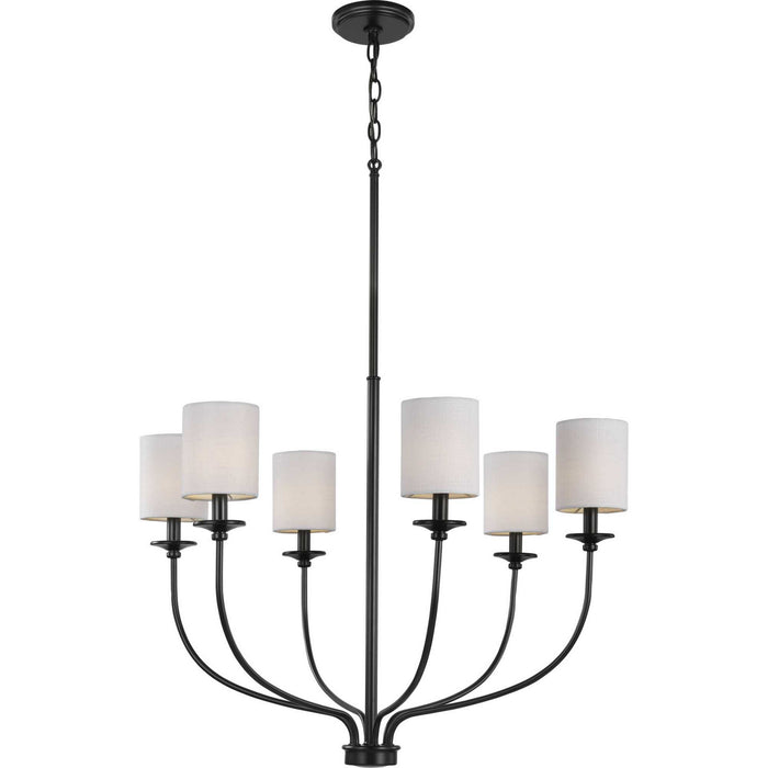 Progress Lighting P400227-031 Six Light Foyer Chandelier, Black