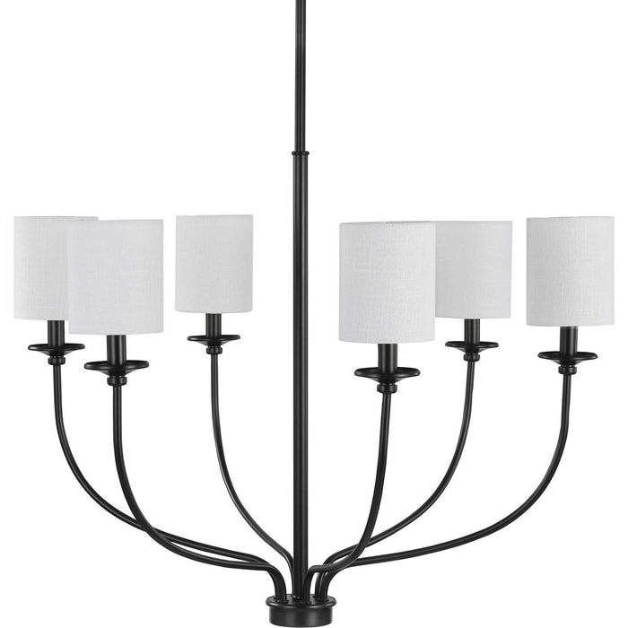 Progress Lighting P400227-031 Six Light Foyer Chandelier, Black