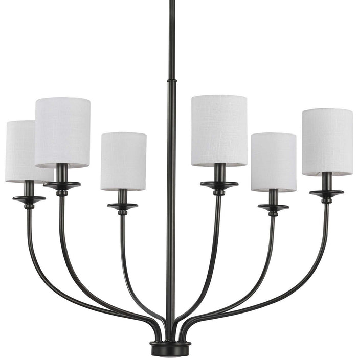 Progress Lighting P400227-031 Six Light Foyer Chandelier, Black