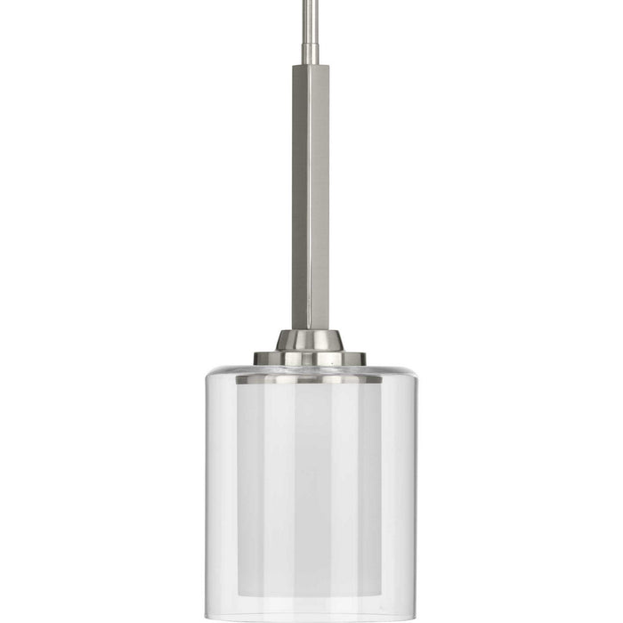 Progress Lighting P500103-009 One Light Mini Pendant, Brushed Nickel