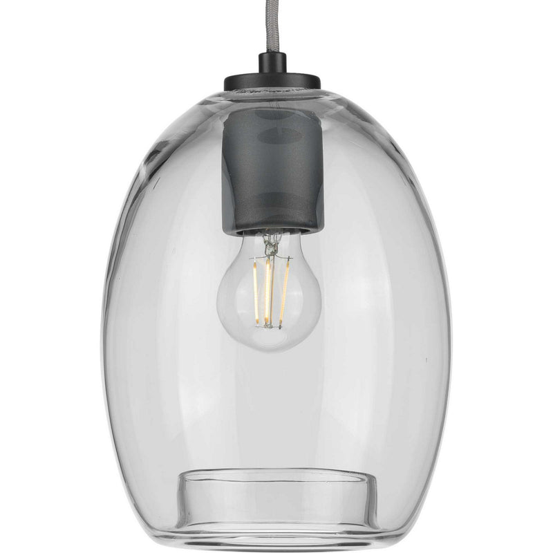 Progress Lighting P500159-143 One Light Mini Pendant, Graphite