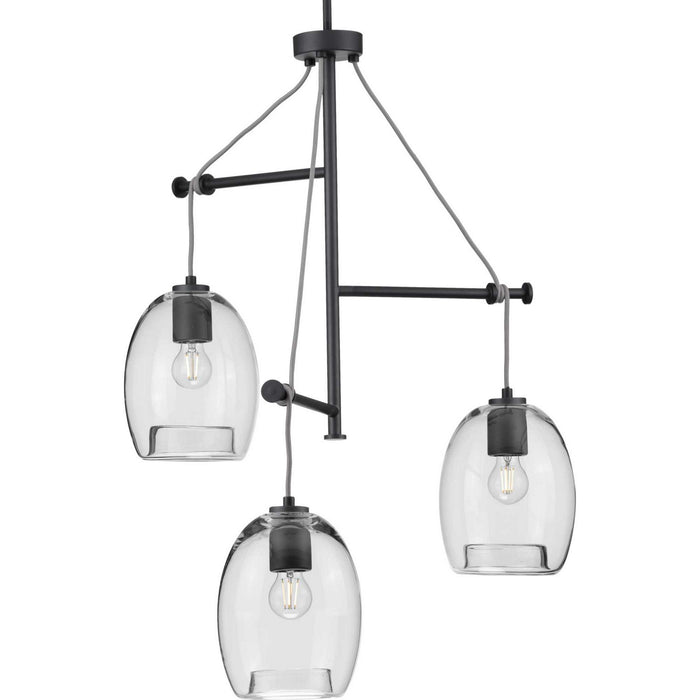 Progress Lighting P500160-143 Three Light Pendant, Graphite