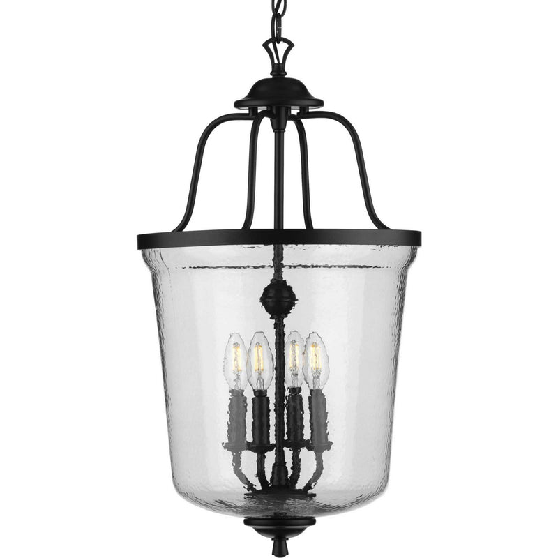 Progress Lighting P500207-031 Four Light Foyer Pendant, Black