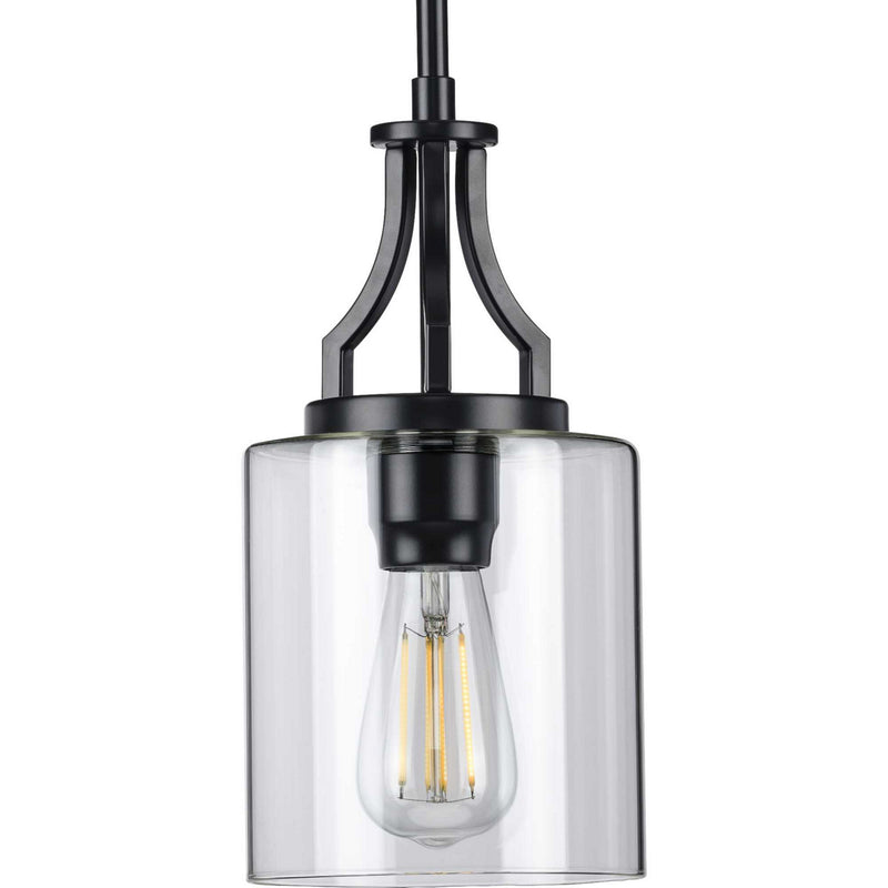 Progress Lighting P500208-031 One Light Mini Pendant, Black